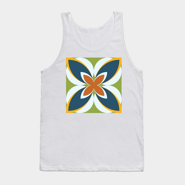 Modern Geometric Pacifika Inspired Medallion Tank Top by FrancesPoff